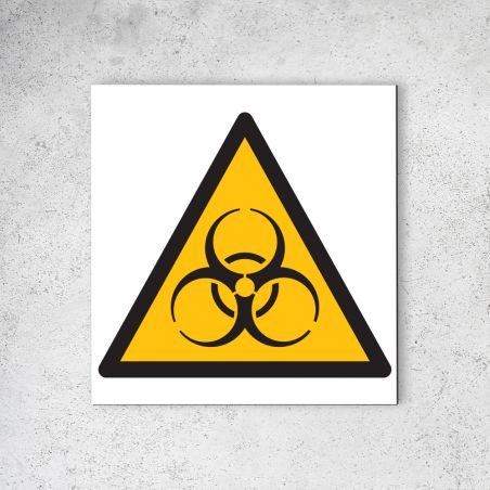 Panneau signalétique - Pictogramme d'avertissement - Danger en Dibond 20 x 20 cm | Risques Biologiques