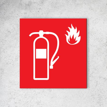 Panneau signalétique - Pictogramme lutte incendie en Dibond 20 x 20 cm | Extincteur