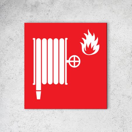 Panneau signalétique - Pictogramme lutte incendie en Dibond 20 x 20 cm | Lance à incendie