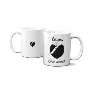 Mug en céramique blanc personnalisé avec Texte et Photo | Corse