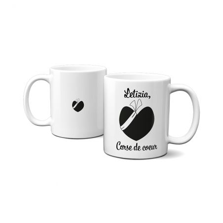 Personalized white ceramic mug with Text and Photo | Corsica