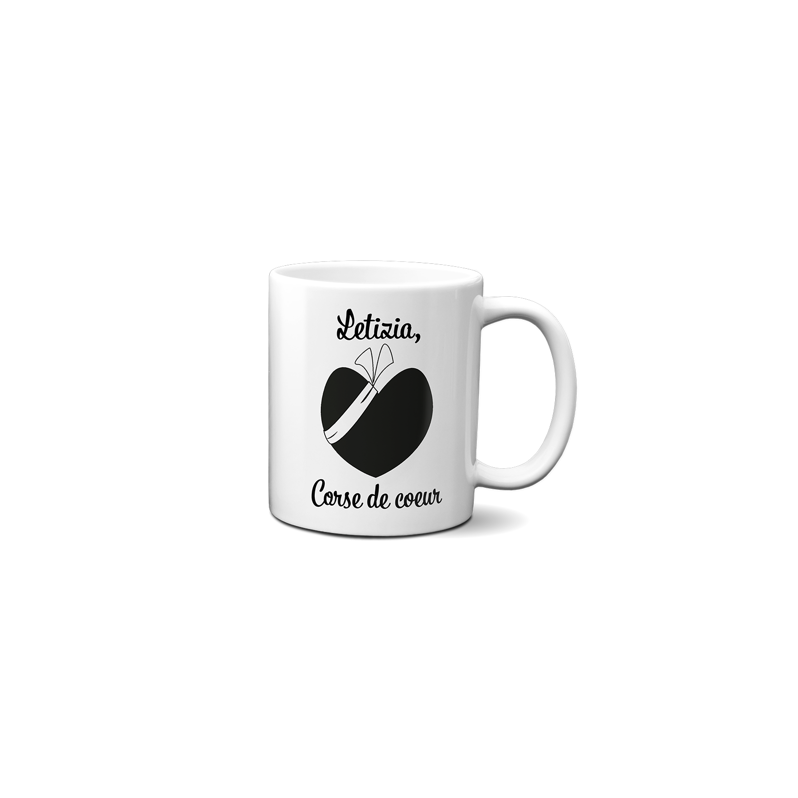 Personalized white ceramic mug with Text and Photo | Corsica