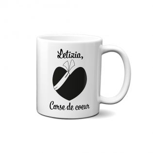 Mug en céramique blanc personnalisé avec Texte et Photo | Corse