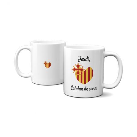 Mug en céramique blanc personnalisé avec Texte et Photo | Languedoc Roussillon Catalan