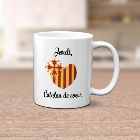 Mug en céramique blanc personnalisé avec Texte et Photo | Languedoc Roussillon Catalan