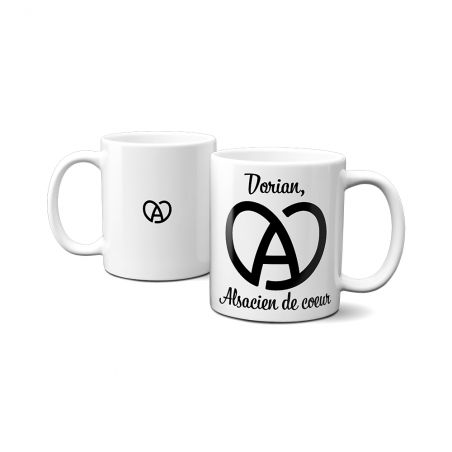 Mug en céramique blanc personnalisé avec Texte et Photo | Alsace