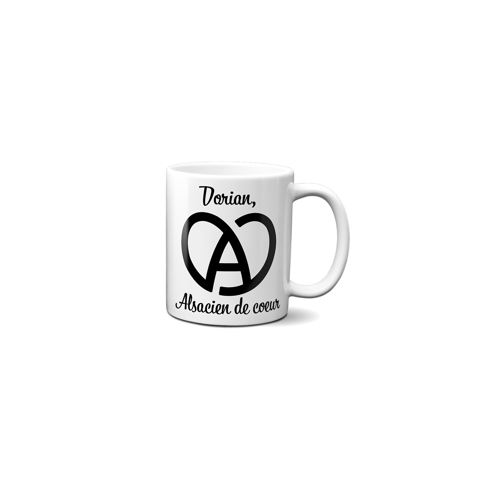 Personalized white ceramic mug with Text and Photo | Alsace