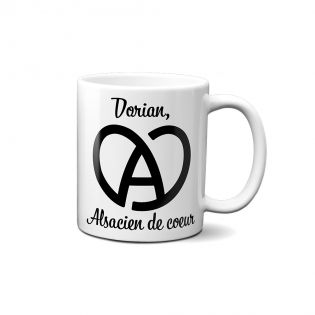 Mug en céramique blanc personnalisé avec Texte et Photo | Alsace