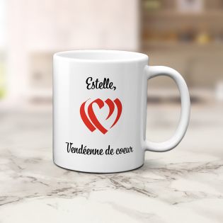 Personalized white ceramic mug with Text and Photo | Vendée