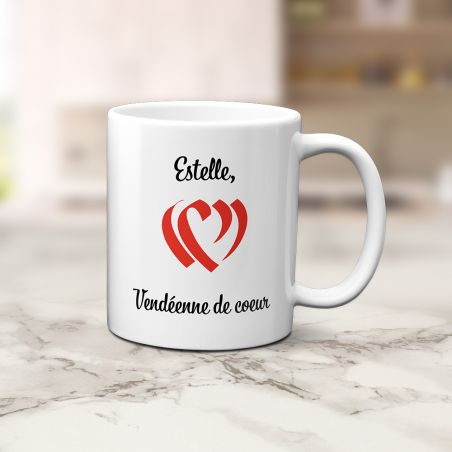 Mug en céramique blanc personnalisé avec Texte et Photo | Vendée