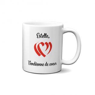 Personalized white ceramic mug with Text and Photo | Vendée