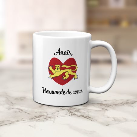 Mug en céramique blanc personnalisé avec Texte et Photo | Normandie