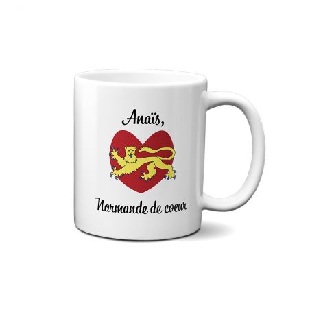 Mug en céramique blanc personnalisé avec Texte et Photo | Normandie