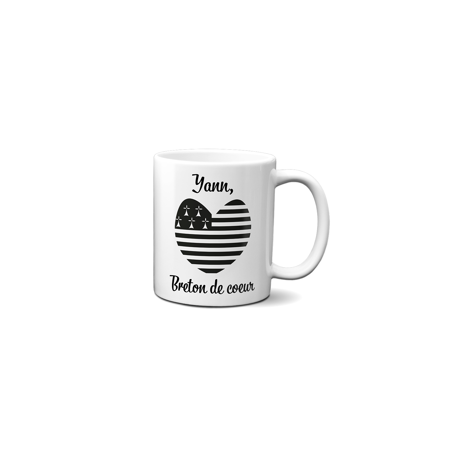 Mug en céramique blanc personnalisé avec Texte et Photo | Bretagne