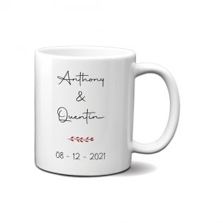 Personalized white ceramic mug · One Line LGBT couple drawing Men