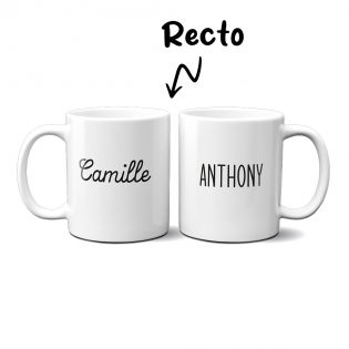 Lot de 2 mugs en céramique Mr et Mme à personnaliser · Cadeau Saint-Valentin