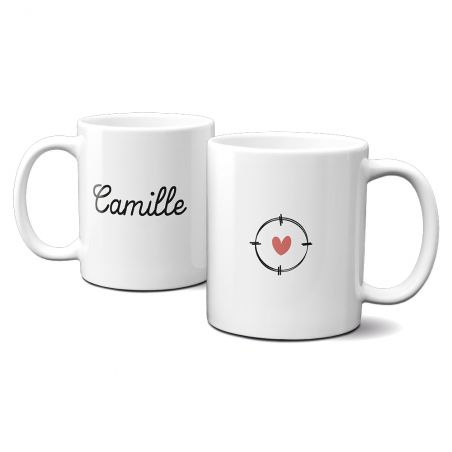 Set of 2 Mr and Mrs ceramic mugs to personalize · Valentine's Day gift