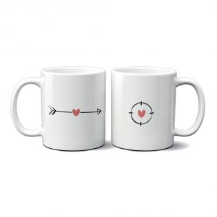 Set of 2 Mr and Mrs ceramic mugs to personalize · Valentine's Day gift