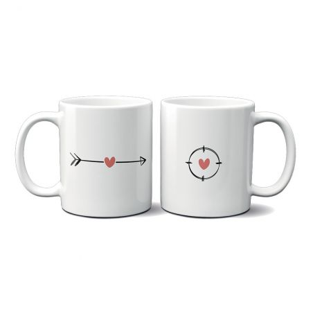 Lot de 2 mugs en céramique Mr et Mme à personnaliser · Cadeau Saint-Valentin