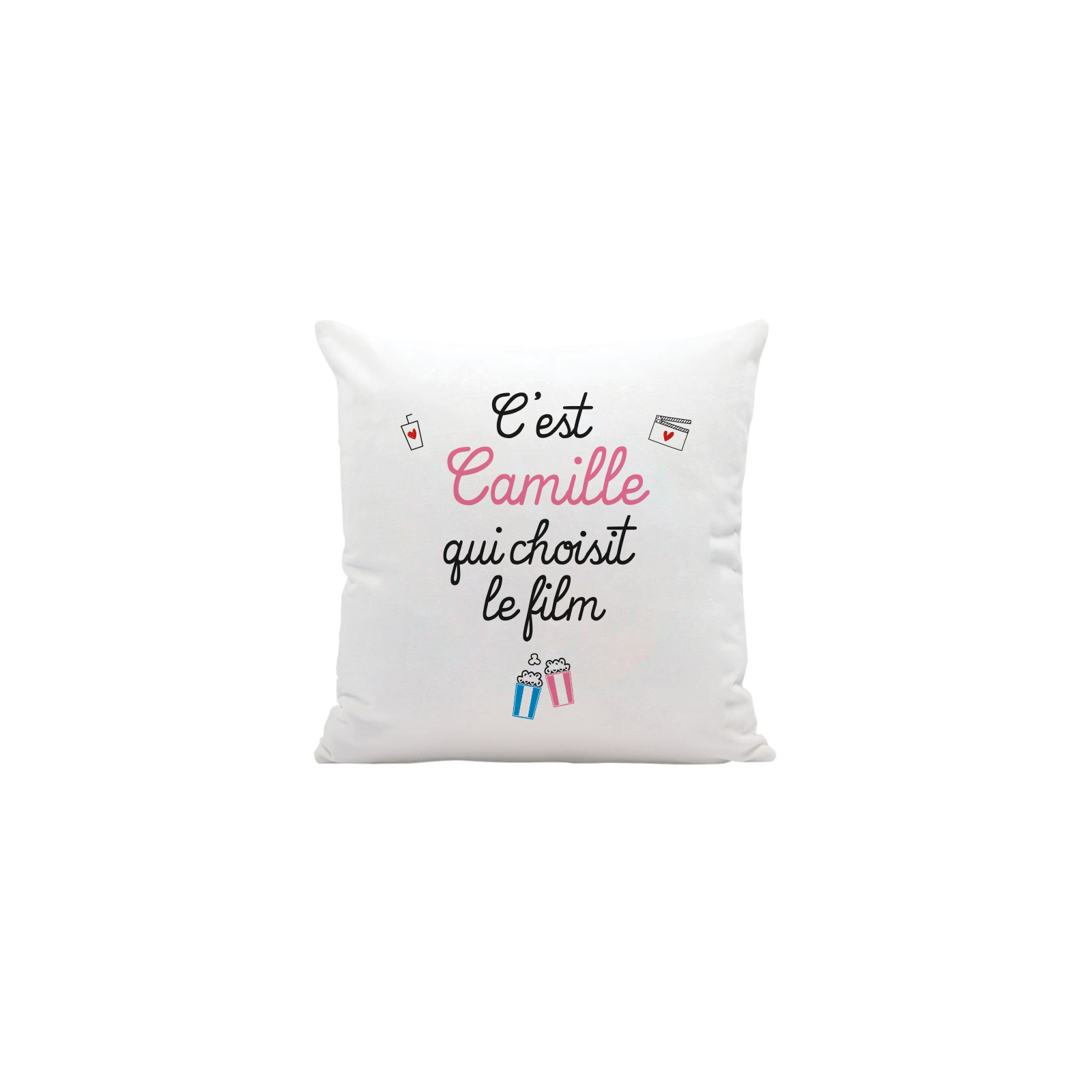 Personalized white cushion - Text and/or Photo | Square 35 x 35 cm