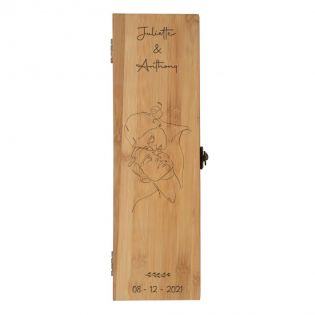 Personalized wooden wine crate for 1 bottle | Wedding Gift - Valentine's Day