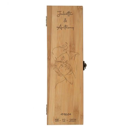 Personalized wooden wine crate for 1 bottle | Wedding Gift - Valentine's Day