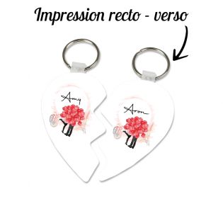 Duo of personalized key rings · Text and Photo | Breakable heart