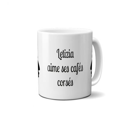 Mug en céramique blanc personnalisé avec Texte | Tête de Maure Corse