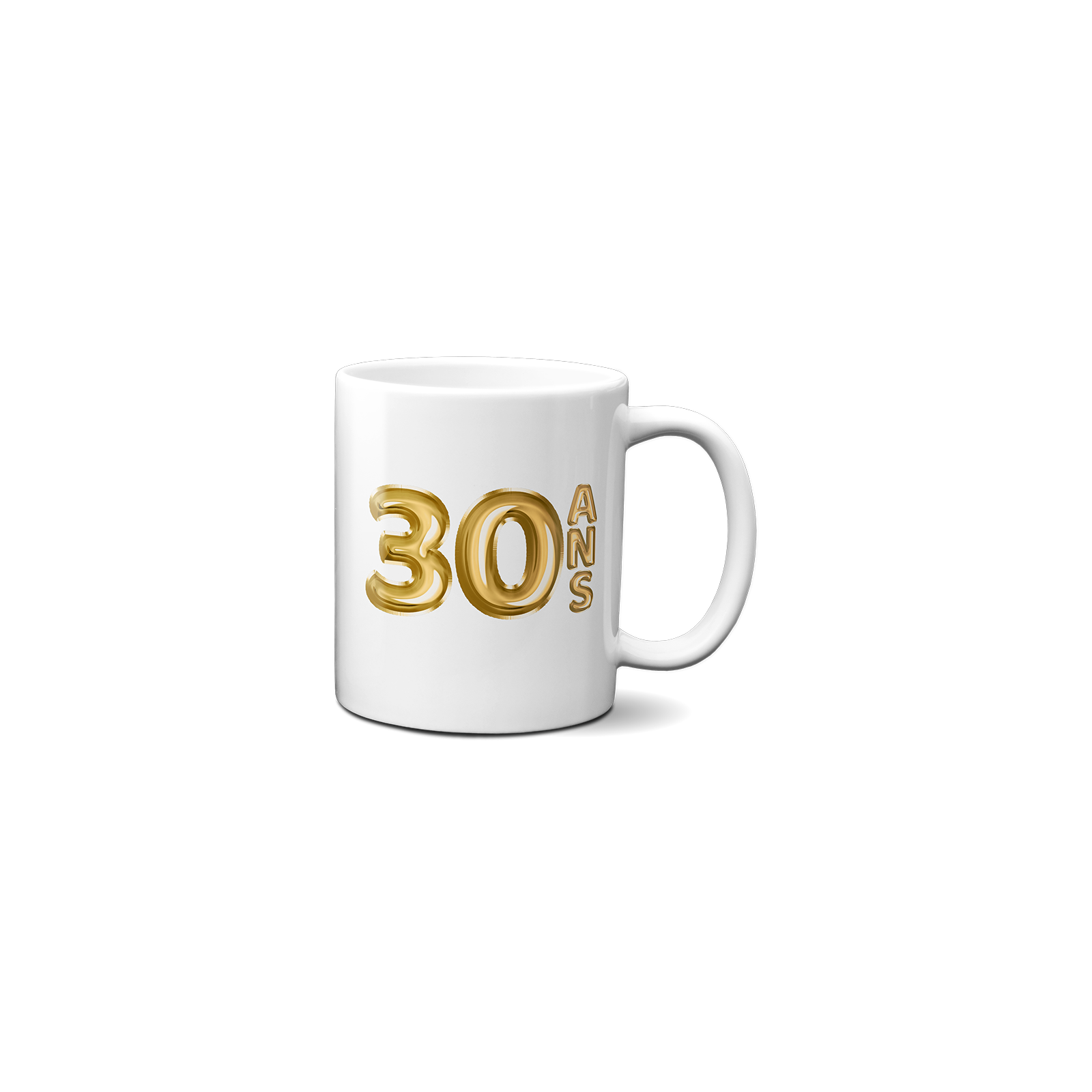 Happy Birthday Mug · Golden Balloons 30 years · Personalized with First Name