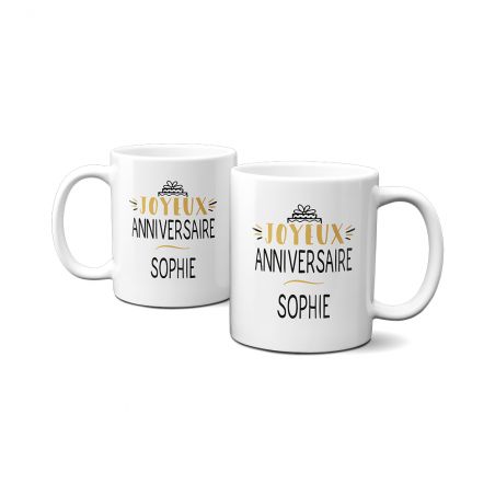 Mug anniversaire Joyeux anniversaire personnalisé