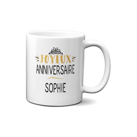 Mug anniversaire Joyeux anniversaire personnalisé