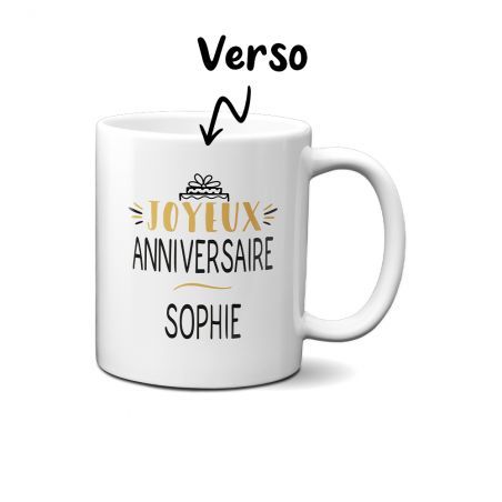 Mug anniversaire Joyeux anniversaire personnalisé