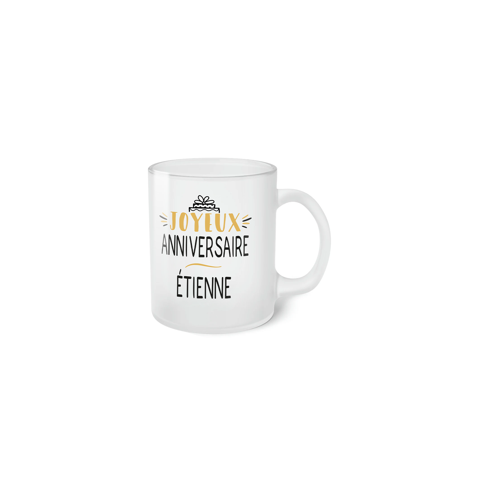 Tasse givrée Joyeux anniversaire personnalisé avec prénom 