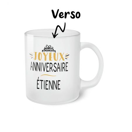 Tasse givrée Joyeux anniversaire personnalisé avec prénom 