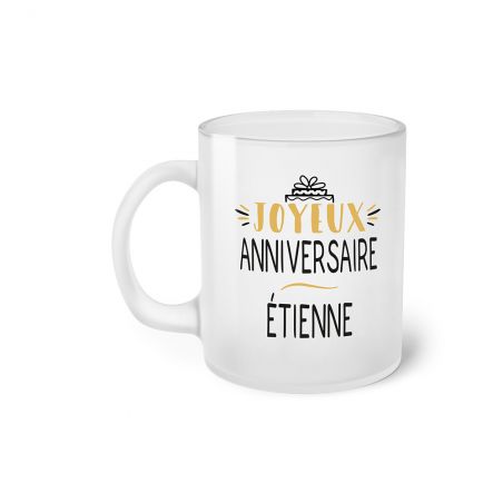 Tasse givrée Joyeux anniversaire personnalisé avec prénom 