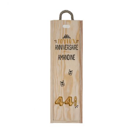 Personalized empty wooden wine crate · Wine bottle packaging for birthday