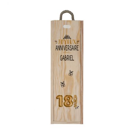 Personalized empty wooden wine crate · Wine bottle packaging for birthday