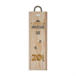 Personalized empty wooden wine crate · Wine bottle packaging for birthday