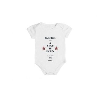 Bodysuit A star is Born personalized baby · First name - Height - Weight - Date and time of birth