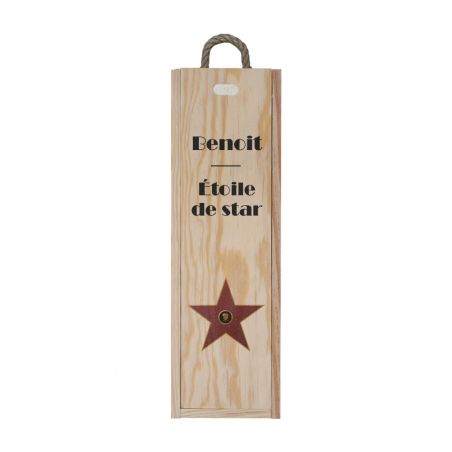 Personalized Wooden Wine Crate - Zipper Opening | Star of Star