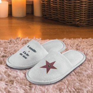 Pair of personalized slippers Text and Photo Hollywood 1