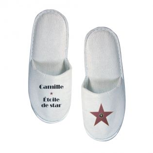 Pair of personalized slippers Text and Photo Hollywood 1