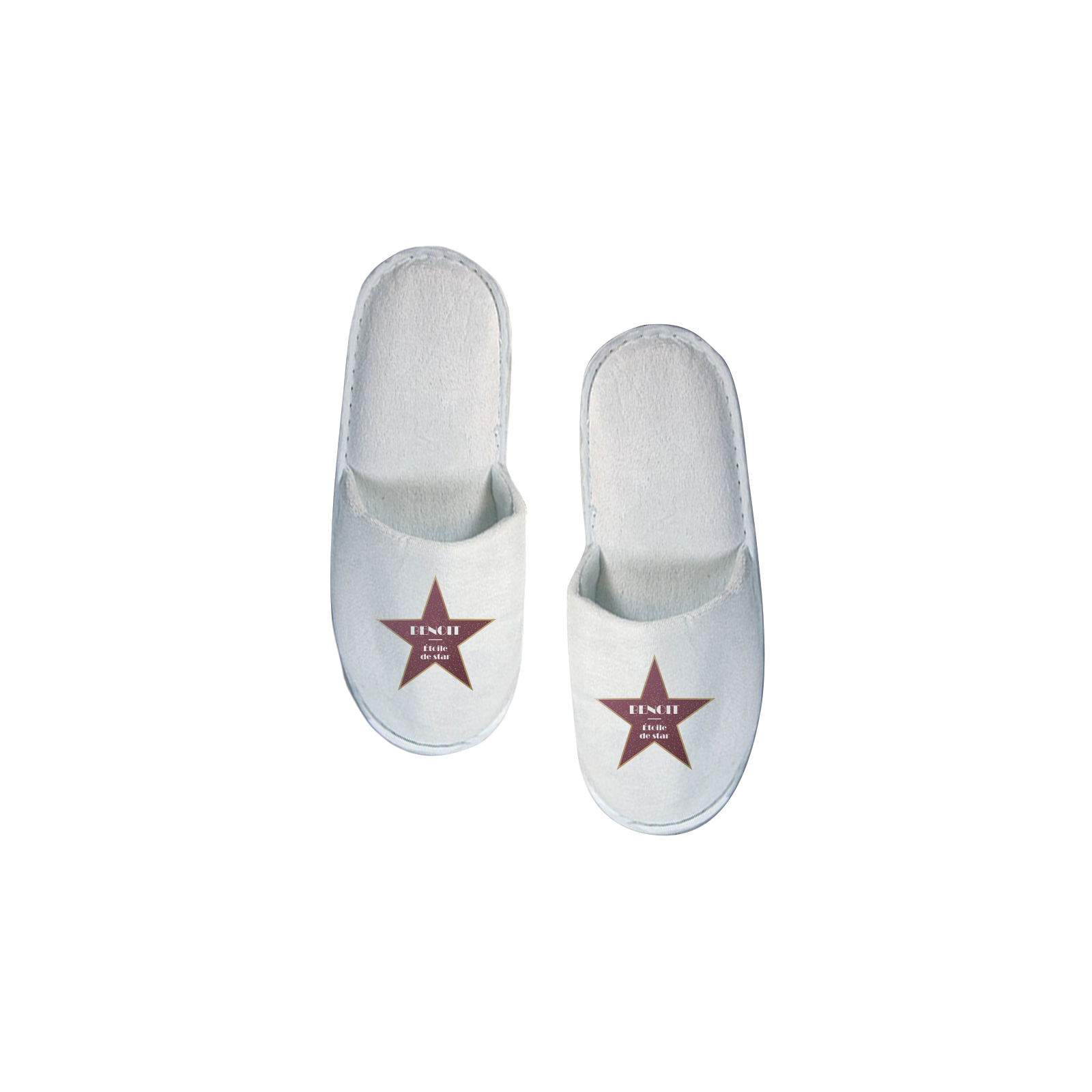 Pair of personalized slippers Text and Photo Hollywood 2