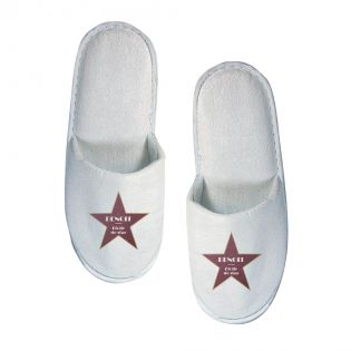 Pair of personalized slippers Text and Photo Hollywood 2