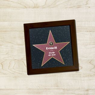 Large Personalized Ceramic and Dark Wood Trivet · Walk of Fame