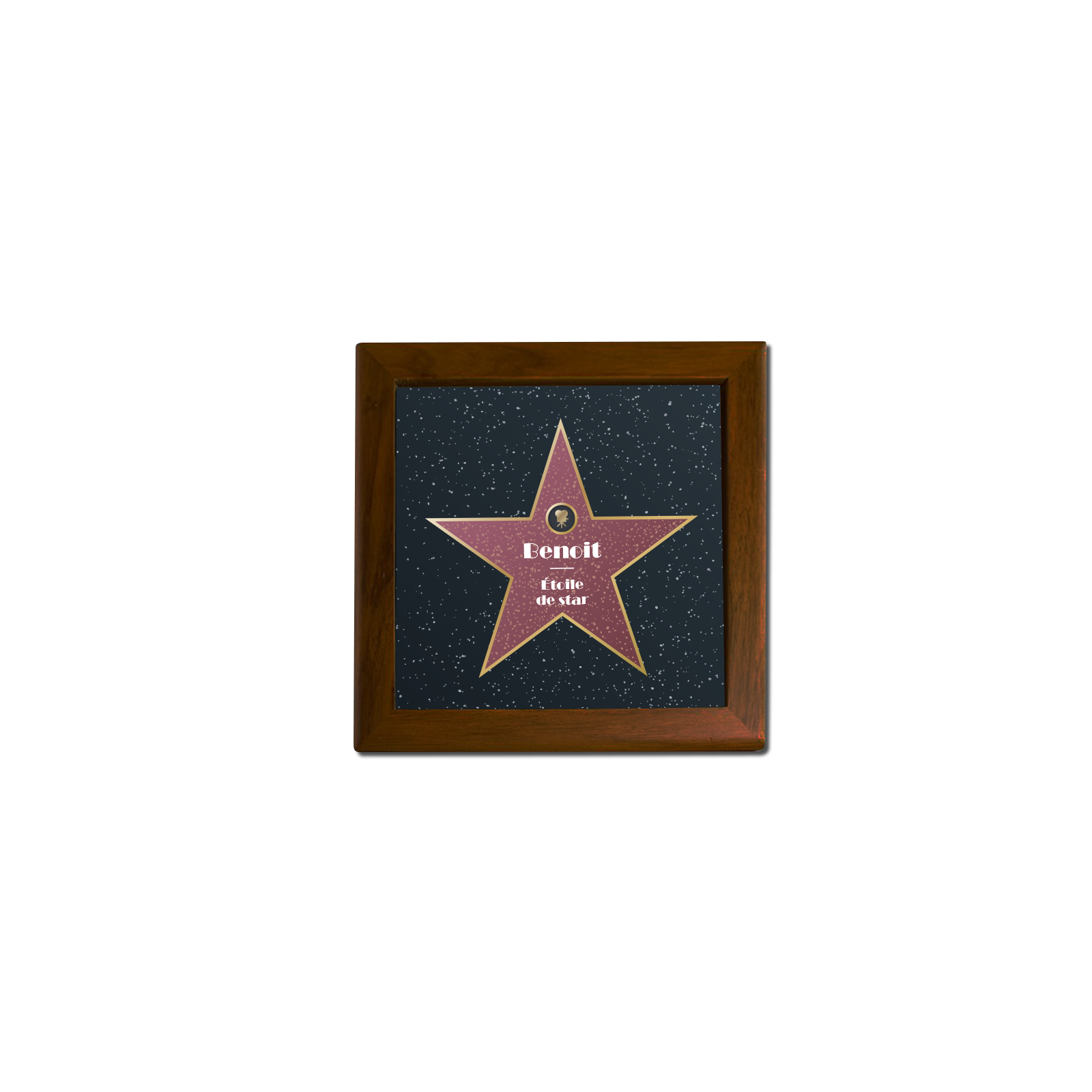 Large Personalized Ceramic and Dark Wood Trivet · Walk of Fame