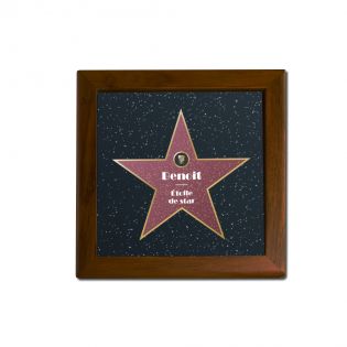 Large Personalized Ceramic and Dark Wood Trivet · Walk of Fame