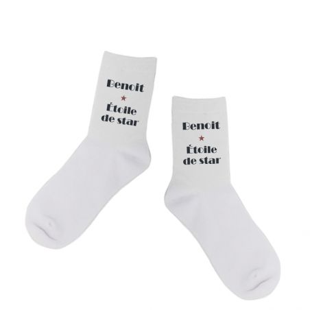 Personalized white first name socks - Walk of fame