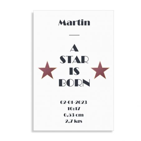 Personalized aluminum plaque · A star is born white background | 20 x 30 cm