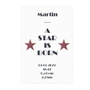 Personalized aluminum plaque · A star is born white background | 20 x 30 cm